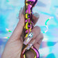 Holographic rainbow glass dildo