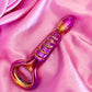 Holographic rainbow glass dildo