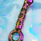 Holographic rainbow glass dildo