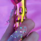Holographic rainbow glass dildo