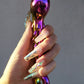 Holographic rainbow glass dildo