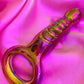 Holographic rainbow glass dildo