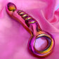 Holographic rainbow glass dildo