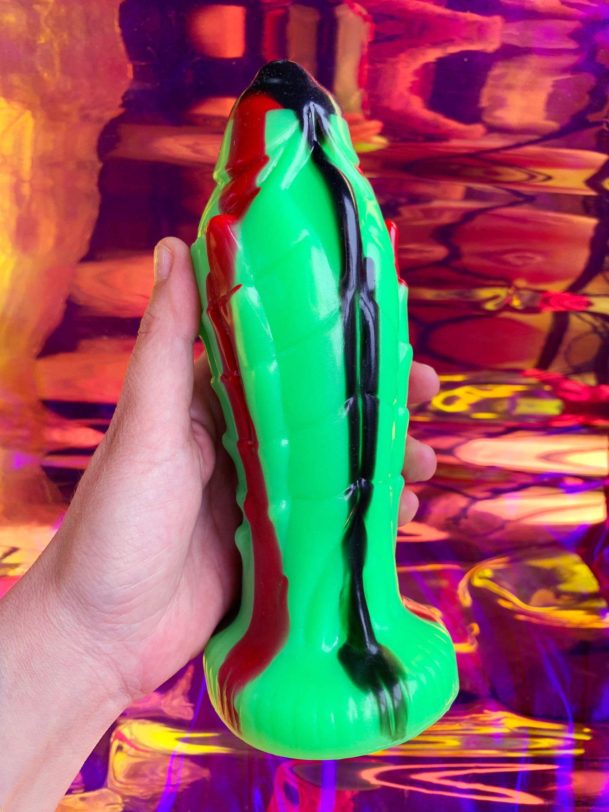 Green ice cream fantasy dildo with suction cup