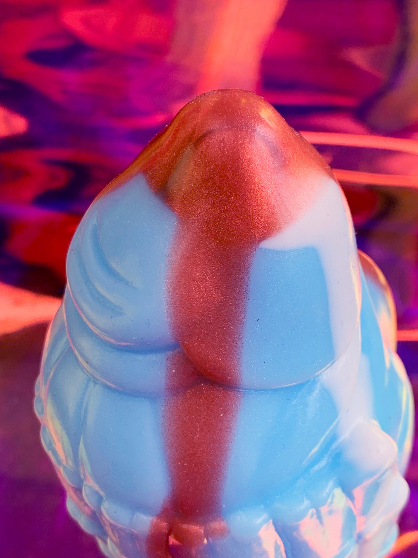 Blue ice cream fantasy dildo with suction cup