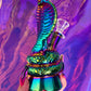Rainbow cobra shaped glass bong for stoner girls