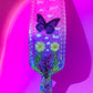Nature inspired pink resin spanking paddle with butterfly, clouds and flowers 