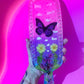 Nature inspired pink resin spanking paddle with butterfly, clouds and flowers 