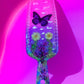 Nature inspired pink resin spanking paddle with butterfly, clouds and flowers 