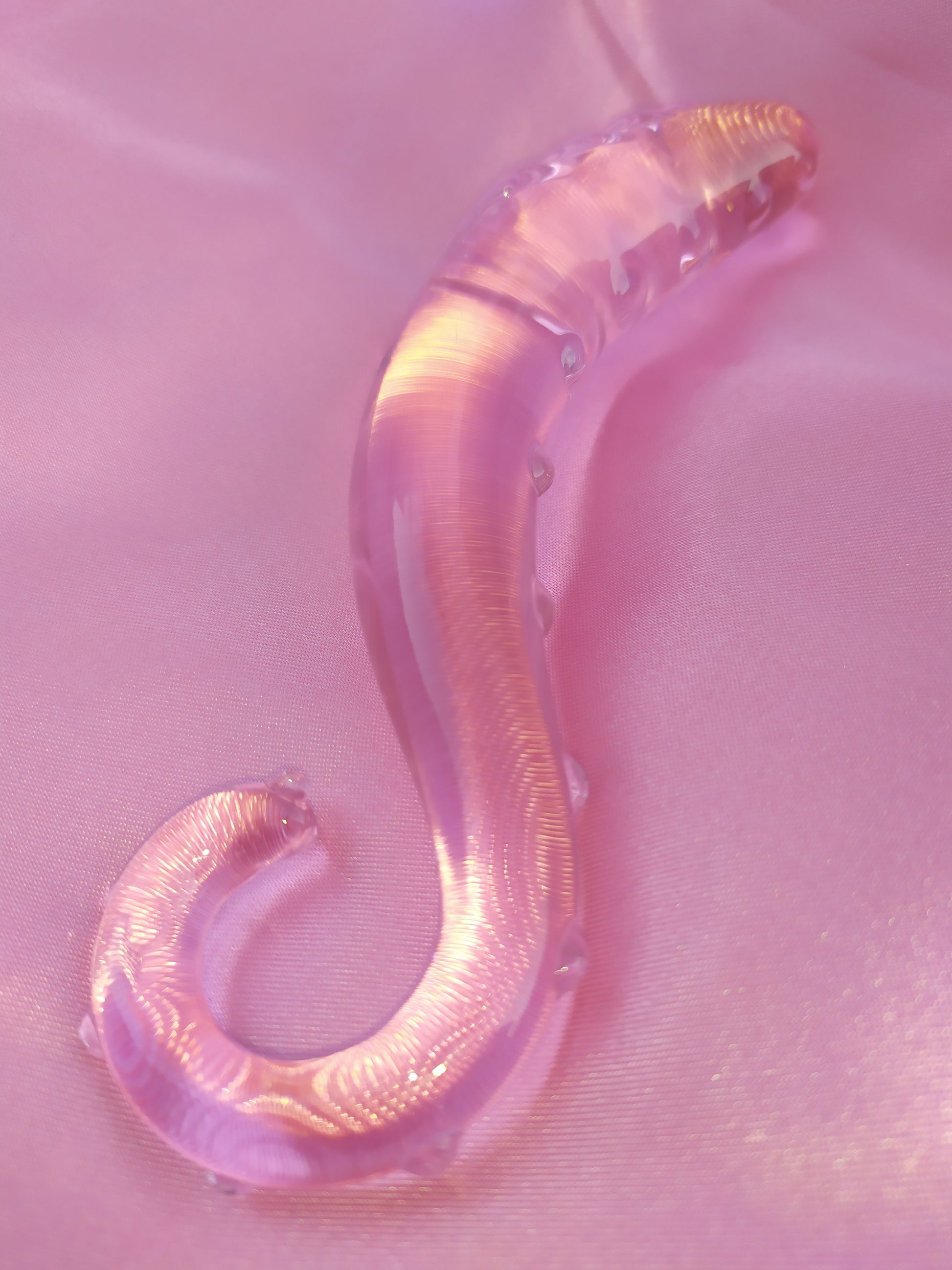 BEST SELLER: Pink glass hentai tentacle dildo. Sizes S/M/L