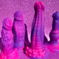 Pink & purple fantasy monster dildos with suction cup