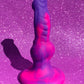 Pink & purple fantasy monster dildo with suction cup