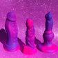 Pink & purple fantasy monster dildos with suction cup