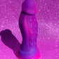 Pink & purple fantasy monster dildo with suction cup
