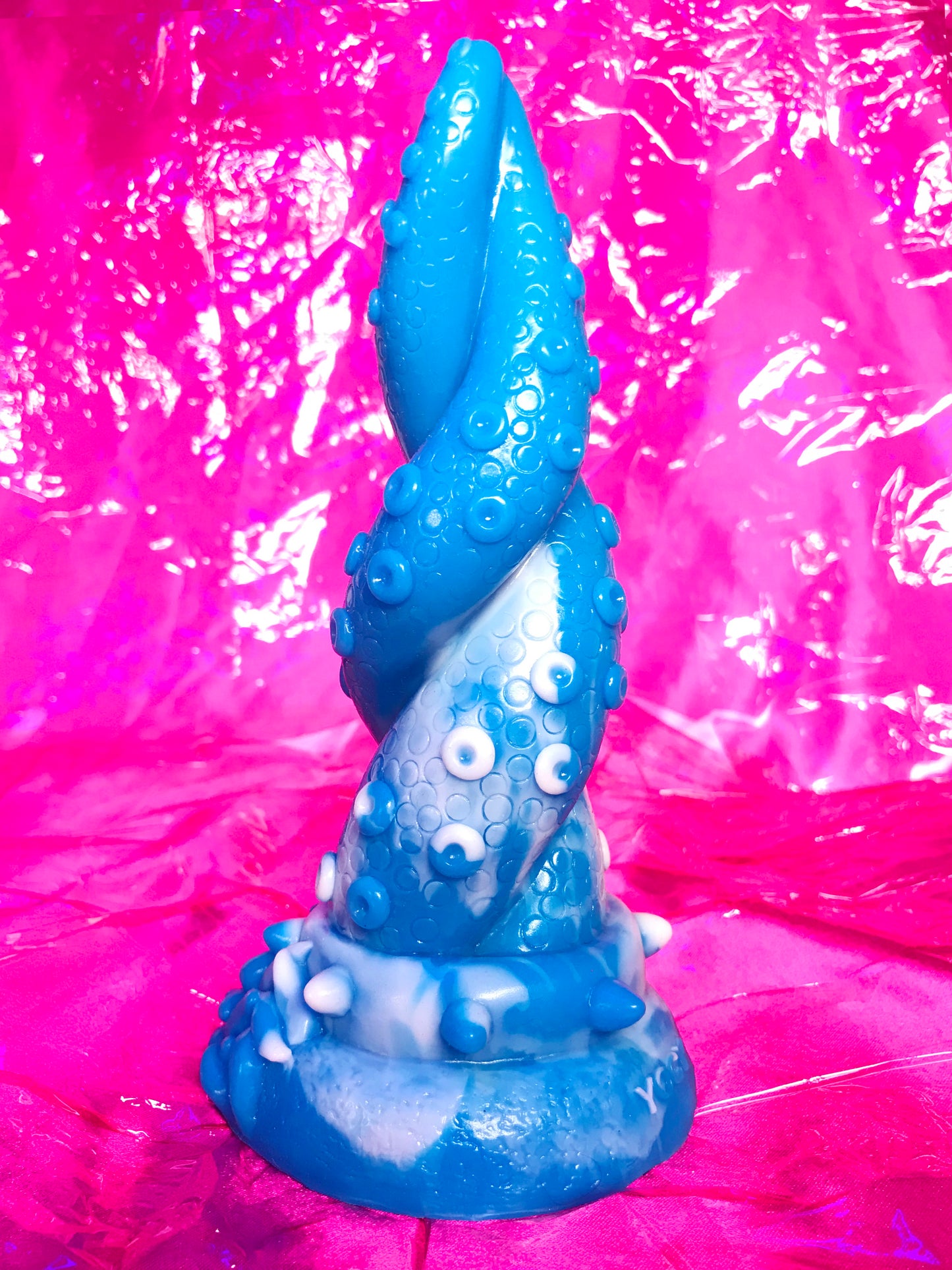 Blue hentai tentacle dildo with suction cup