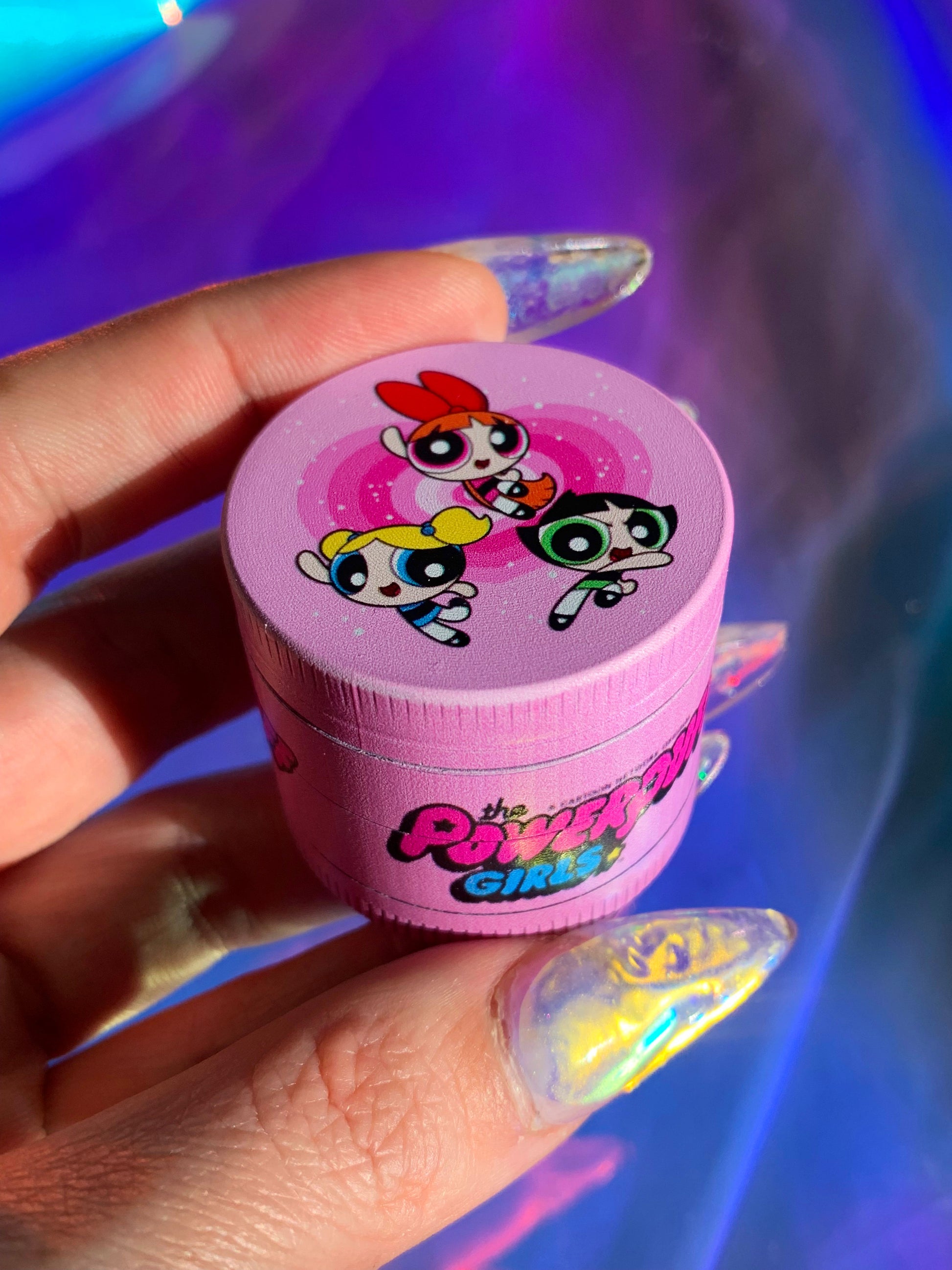 Cute Powerpuff girls pink mini grinder for stoner girls