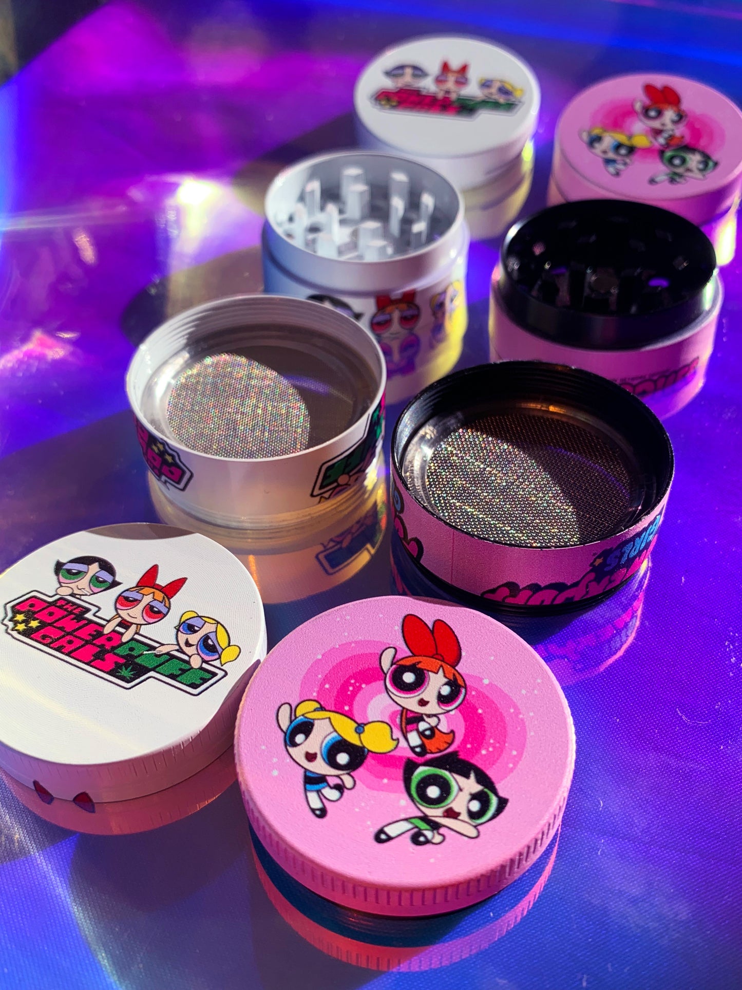 Cute Powerpuff girls pink mini grinder for stoner girls