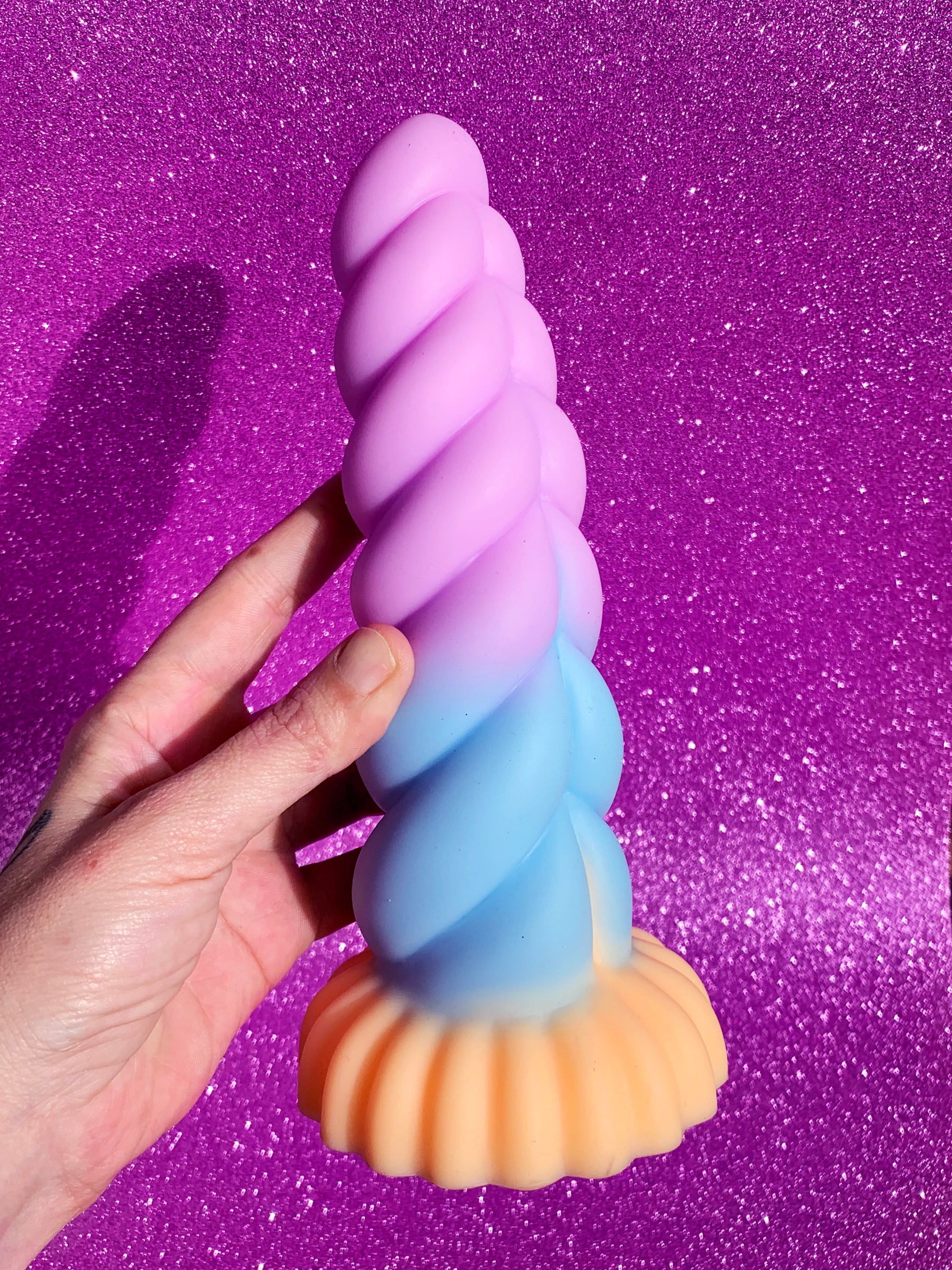 Pretty unicorn fantasy dildo with suction cup