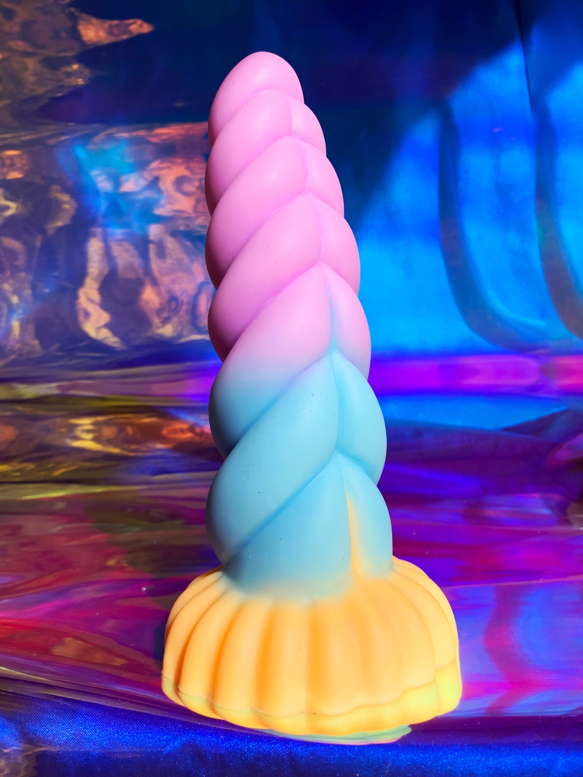 Pretty unicorn fantasy dildo with suction cup