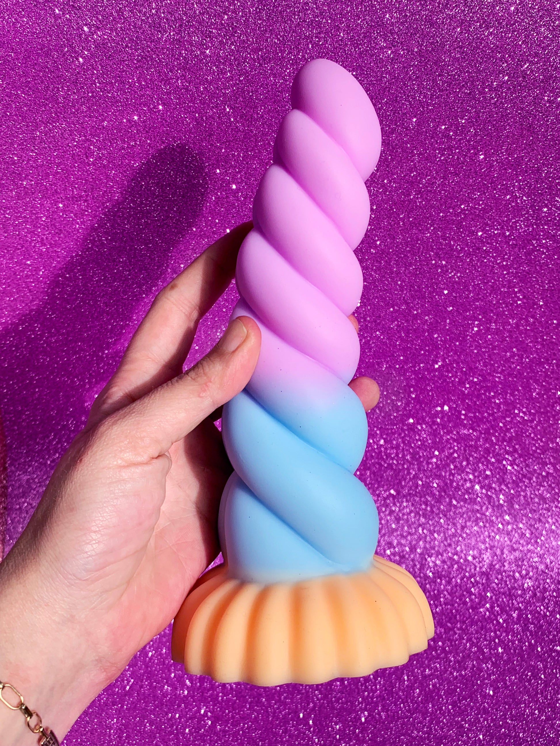 Pretty unicorn fantasy dildo with suction cup