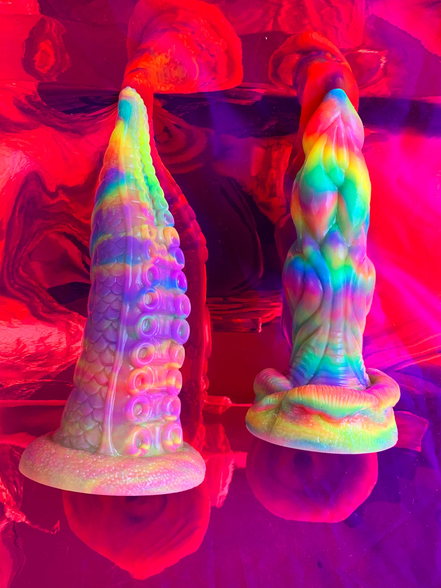 🌈 Rainbow Monster Dildo With Suction Cup 🌈