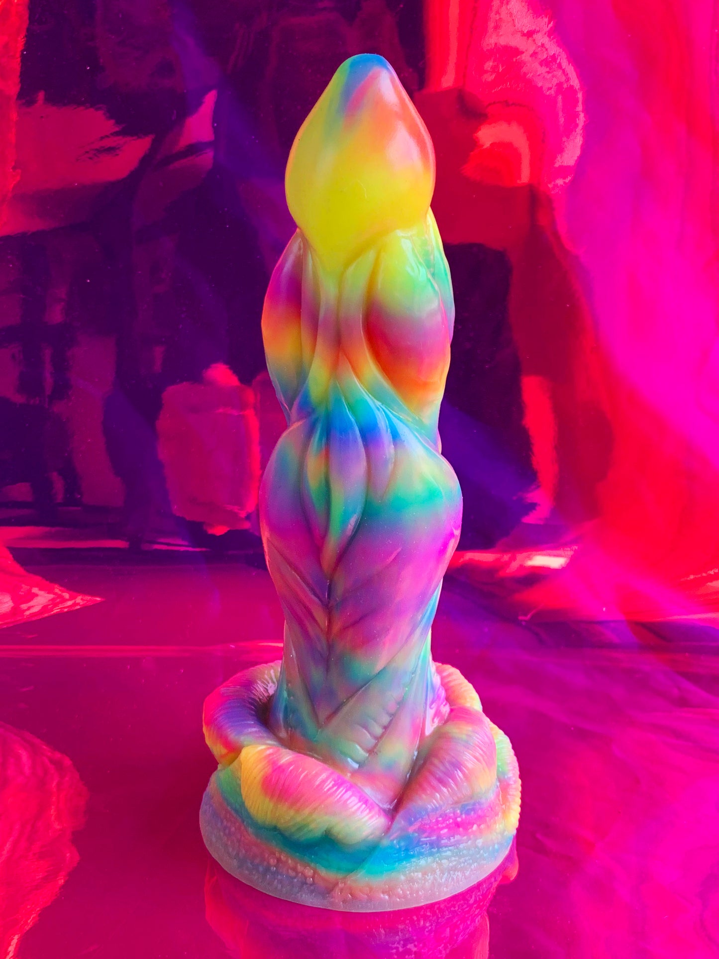 🌈 Rainbow Monster Dildo With Suction Cup 🌈