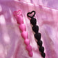 Pink or black small heart shaped silicone butt plugs