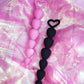Pink or black small heart shaped silicone butt plugs