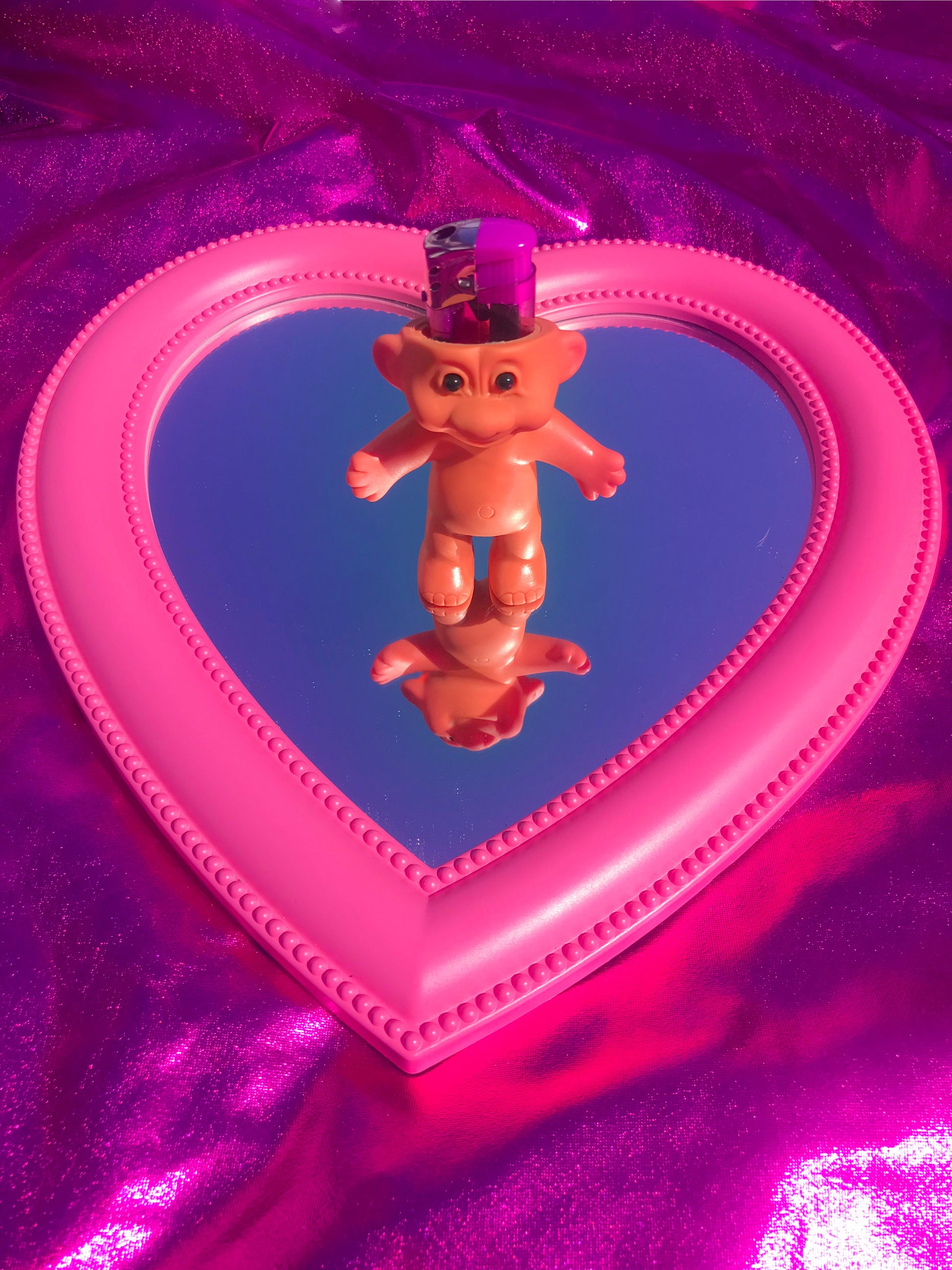 Cute vintage troll doll lighter case for a stoner girl