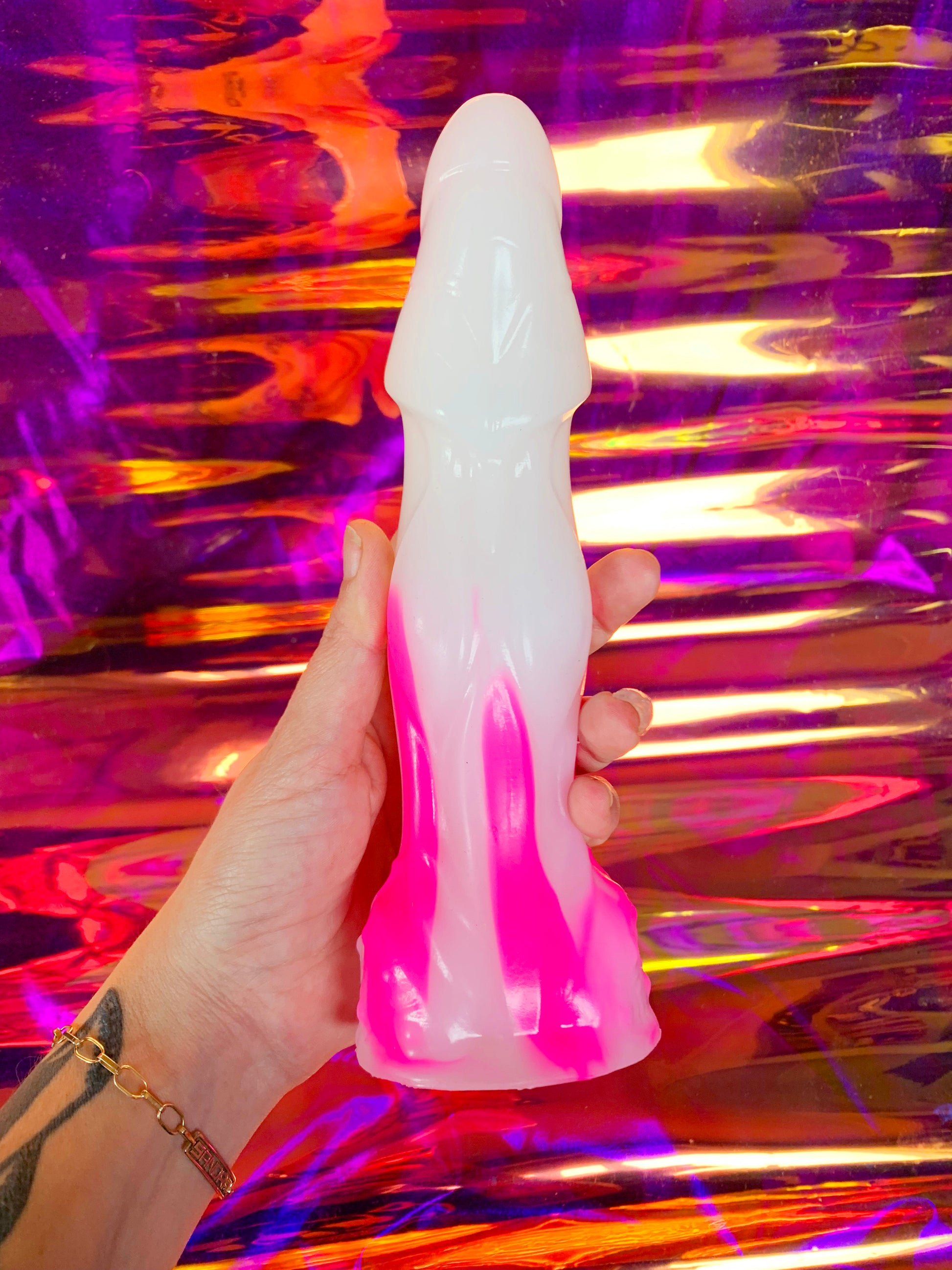 White & pink kawaii fantasy dildo